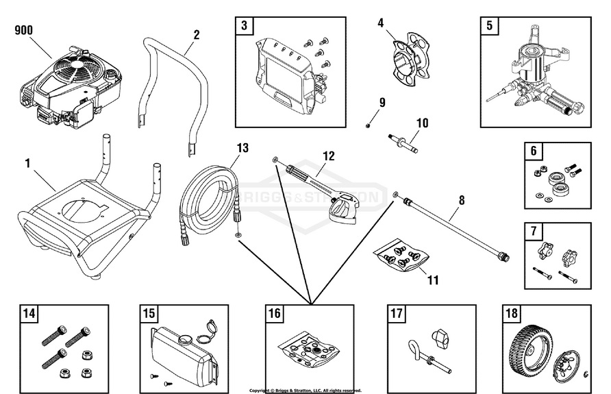 Briggs & Stratton pressure washer model 020539-0 replacement parts, pump breakdown, repair kits, owners manual and upgrade pump.